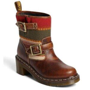 Dr. Martens Pendleton Biker Boot Harvest Leather Sante Fe Stripes Women's Size 9